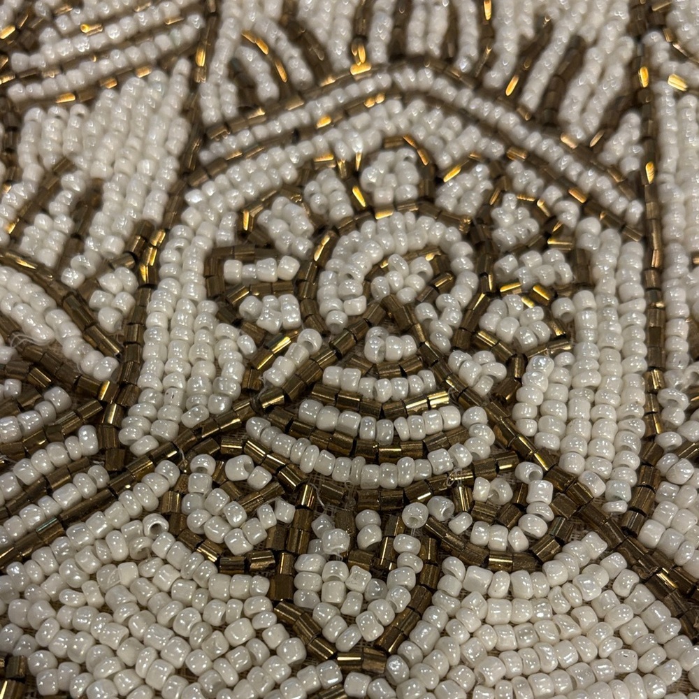 Intricate Beaded Hamsa plate charger made India - Picture 4 of 10